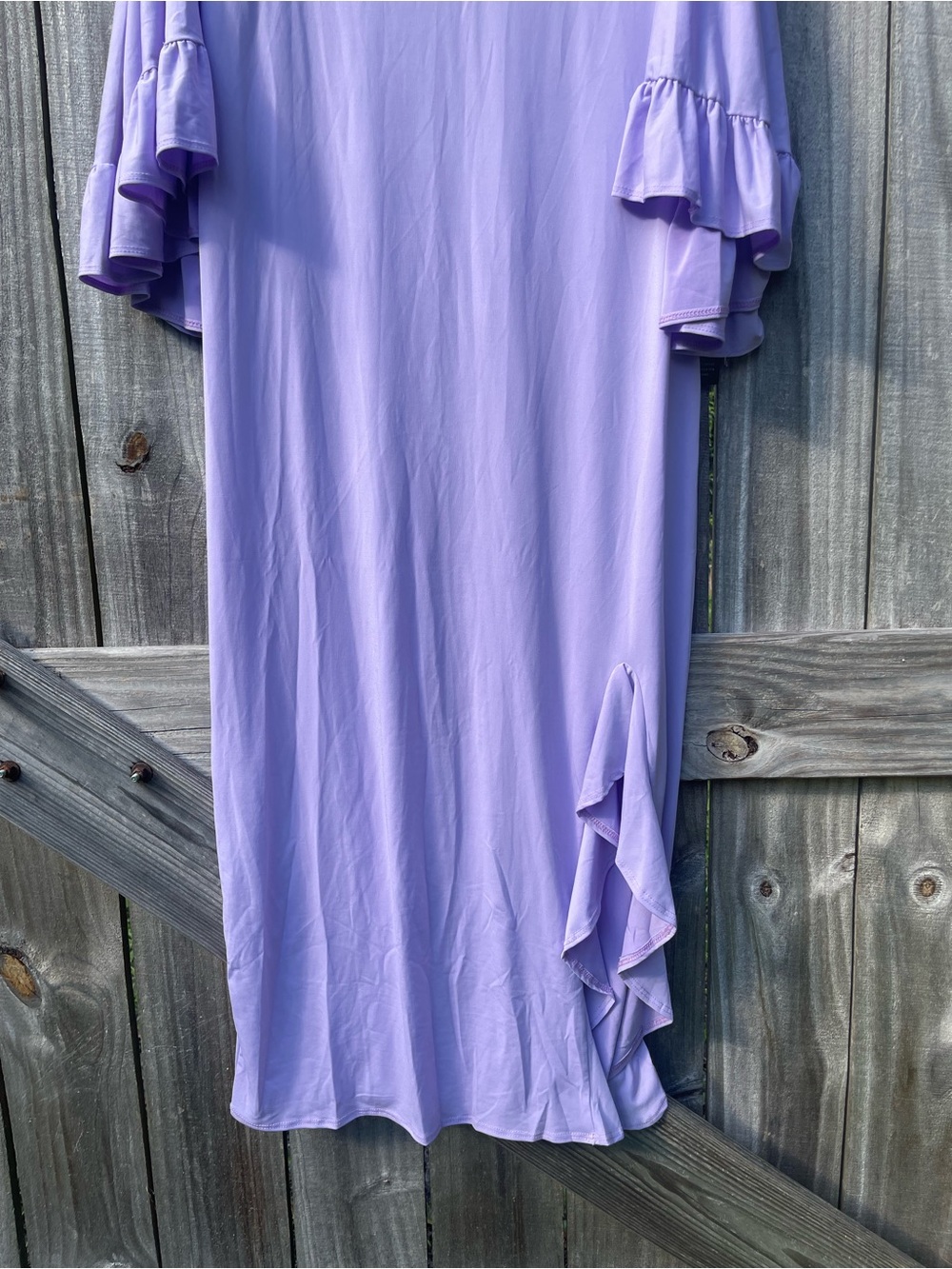 Ashley Stewart Lilac Ruffle Sleeve Dress Sz 1X - Picture 3 of 11